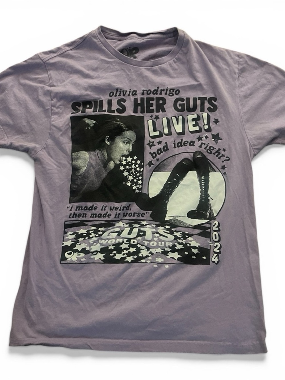 Olivia Rodrigo Guts Collage Women’s Large Boyfriend Fit Tee